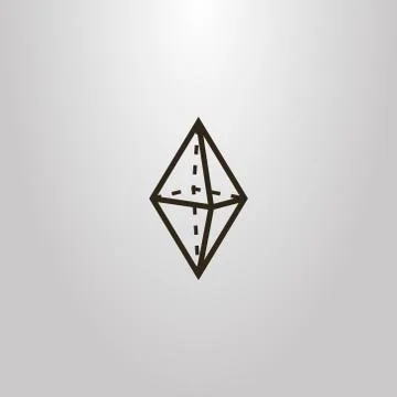 Vector geometric line art sign of a transparent diamond stone Stock Illustration