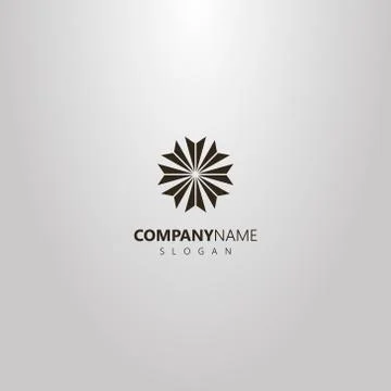 Vector geometric logo of flower of triangles shapes Stock Illustration