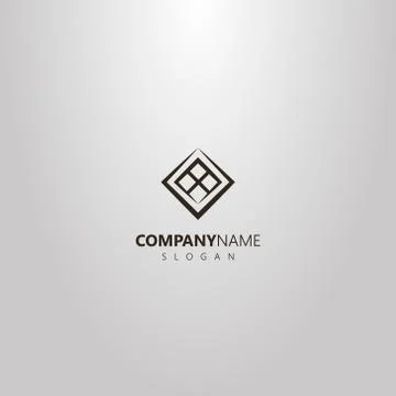 Vector geometric logo of rotated window  Stock Illustration