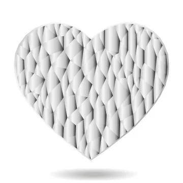 Vector Geometric Mosaic Heart. Abstract polygonal heart. Polygonal heart Stock Illustration