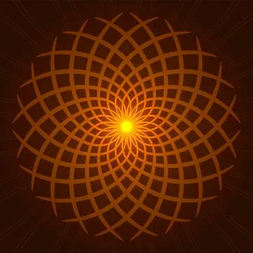 Vector geometric orange glow mandala Stock Illustration