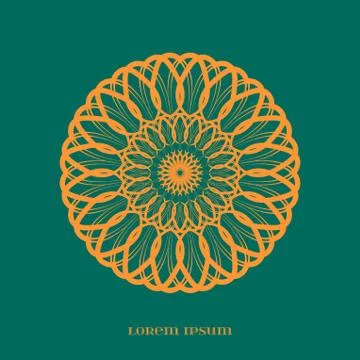 Vector Geometric Orange Mandala Stock Illustration