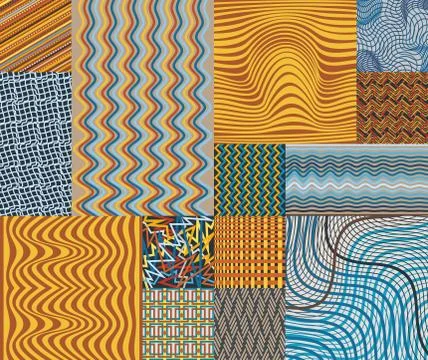 Vector geometric pattens patch color backgrounds Stock Illustration