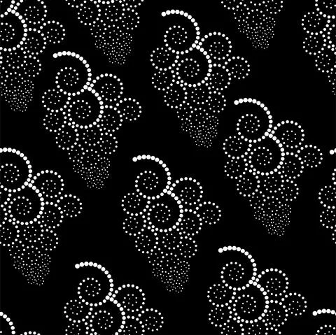 Vector. Geometric pattern.  Abstract branch of grapes, consisting of dots. Stock Illustration