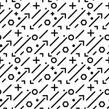 Vector geometric pattern in black and white style on a white background. Stock Illustration