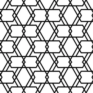 Vector geometric pattern in black and white style on a white background. Stock Illustration