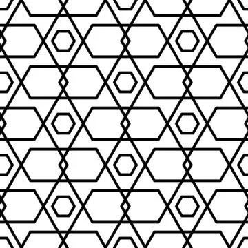 Vector geometric pattern in black and white style on a white background. Stock Illustration