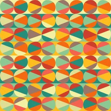 Vector geometric pattern of circles and triangles. colored circles seamless p 库存插图