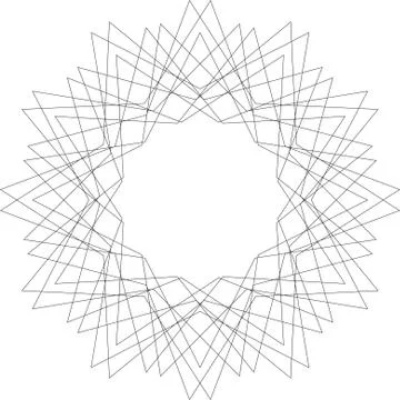 Vector geometric pattern. Flower with sharp petals Illustrazione stock