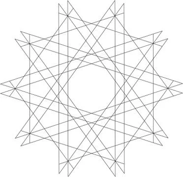 Vector geometric pattern. Flower with sharp petals Stock Illustration