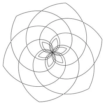 Vector geometric pattern. Flower with sharp petals Stock Illustration