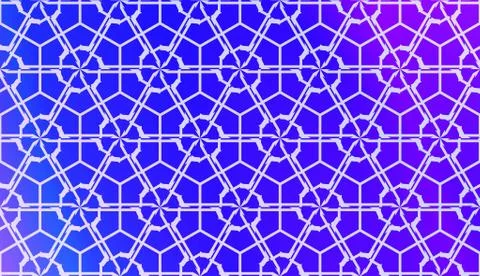 Vector Geometric Pattern with gradient backgroun. Triangles Curved Line. For  イラスト素材