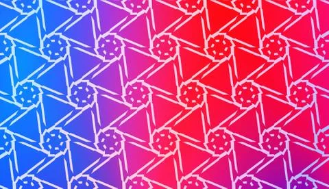 Vector Geometric Pattern with gradient backgroun. Triangles Curved Line. For  Illustrazione stock