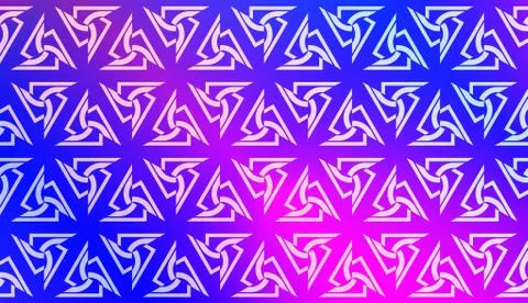 Vector Geometric Pattern with gradient backgroun. Triangles Curved Line. For  イラスト素材