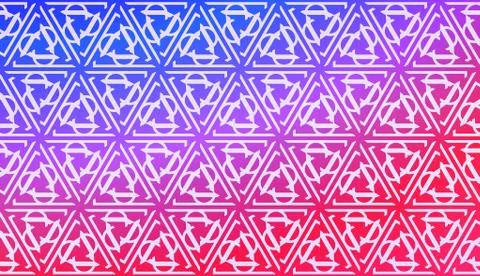 Vector Geometric Pattern with gradient backgroun. Triangles Curved Line. For  스톡 일러스트