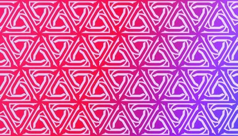 Vector Geometric Pattern with gradient backgroun. Triangles Curved Line. For  Illustrazione stock