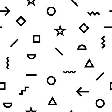 Vector geometric pattern with hipster forms. Line, square, trian for your des Stock Illustration