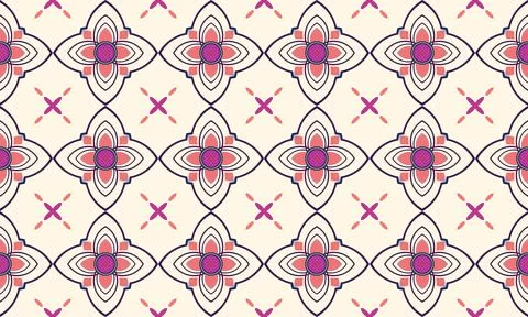 Vector geometric pattern seamless abstract floral Stock Illustration