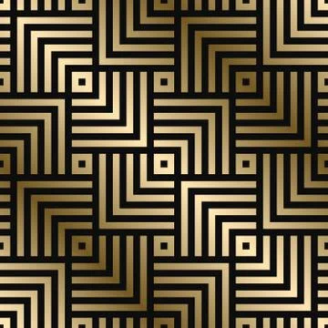 Vector geometric pattern - seamless luxury gold gradient design. Rich endless 스톡 일러스트