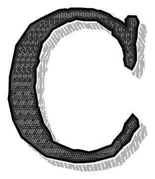 Vector geometric patterned letter.Art font. Stock Illustration