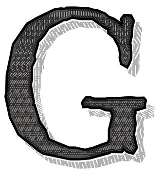 Vector geometric patterned letter.Art font. Stock Illustration