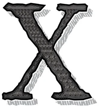 Vector geometric patterned letter.Art font. Stock Illustration