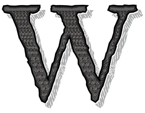 Vector geometric patterned letter.Art font. Stock Illustration