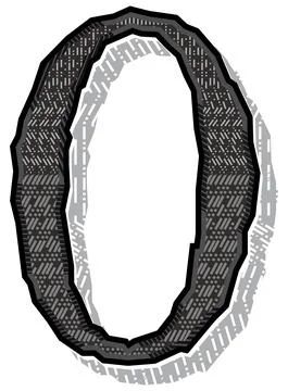 Vector geometric patterned number.Art font. Stock Illustration