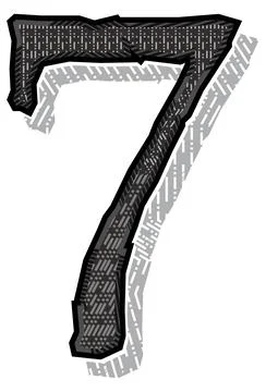 Vector geometric patterned number.Art font. Stock Illustration