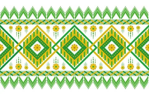 Vector geometric patterns hit green and yellow. Stock Illustration