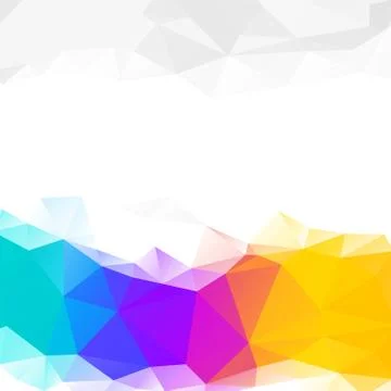 Vector geometric polygon abstract rainbow multicolored vibrant background. EP Stock Illustration