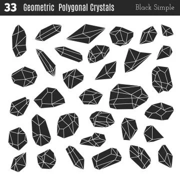 Vector geometric polygonal crystals Stock Illustration