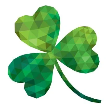 Vector geometric polygonal shamrock Stock Illustration