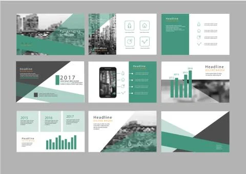 Vector geometric presentation template, infographic elements template design set 库存插图