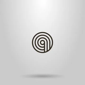 Vector geometric round line art sign of three paths walking in a circle Stock Illustration