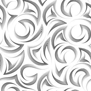 Vector Geometric Seamless Pattern Angles Circles Black Pattern Isolated White Stock Illustration