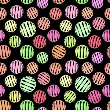 Vector geometric seamless pattern on black background. Repeating abstract Stock Illustration