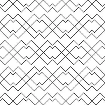 Vector geometric seamless pattern, black and white elegant minimal ornament Stock Illustration