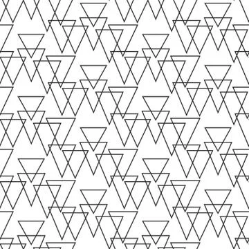 Vector geometric seamless pattern, black and white elegant minimal ornament Stock Illustration