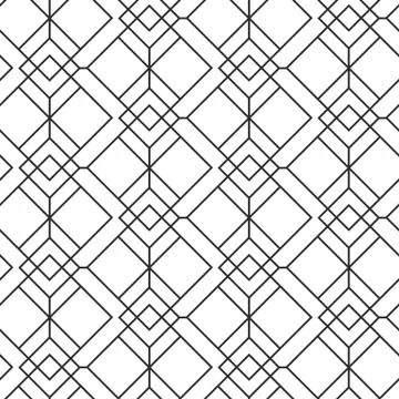 Vector geometric seamless pattern, black and white elegant minimal ornament 스톡 일러스트