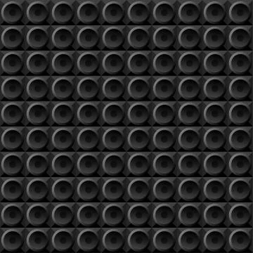 Vector geometric seamless pattern black circles on black squares, stylized di Stock Illustration