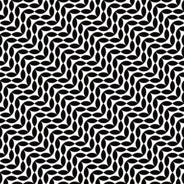 Vector geometric seamless pattern with black and white. Modern stylish floral Stock Illustration