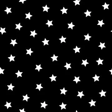 Vector geometric seamless pattern with black and white. Modern stylish stars  Stock Illustration