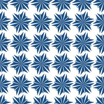 Vector geometric seamless pattern in blue and white. Winter background for th Stock Illustration