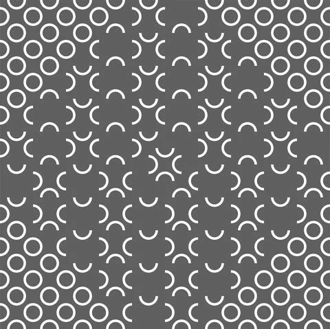 Vector. Geometric seamless pattern. Contour circle and semicircle. Stock Illustration
