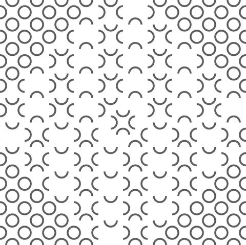 Vector. Geometric seamless pattern. Contour circle and semicircle. イラスト素材