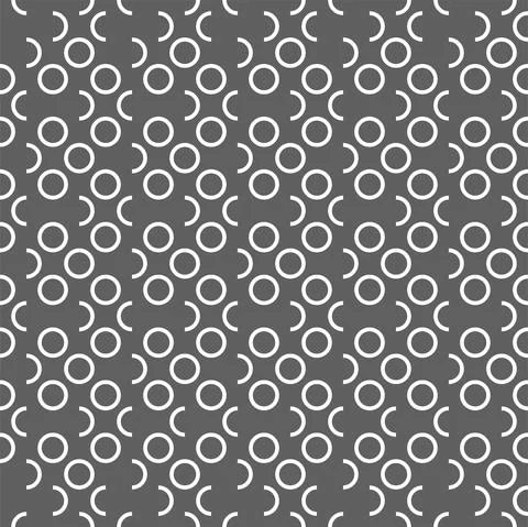 Vector. Geometric seamless pattern. Contour circle and semicircle. Stock Illustration