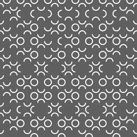 Vector. Geometric seamless pattern. Contour circle and semicircle. Stock Illustration