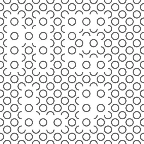 Vector. Geometric seamless pattern. Contour circle and semicircle. Illustrazione stock