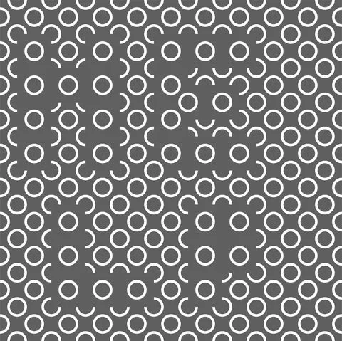 Vector. Geometric seamless pattern. Contour circle and semicircle. Stock Illustration